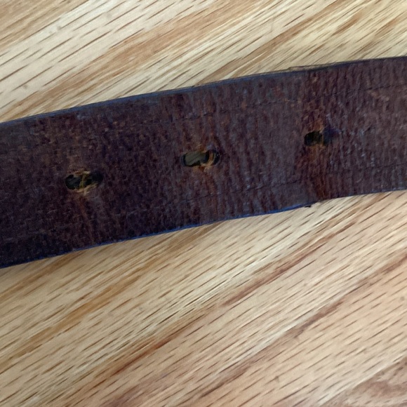 Men’s Ralph Lauren Leather Belt Brown Brass Buckle distressed classic vintage - Picture 11 of 13